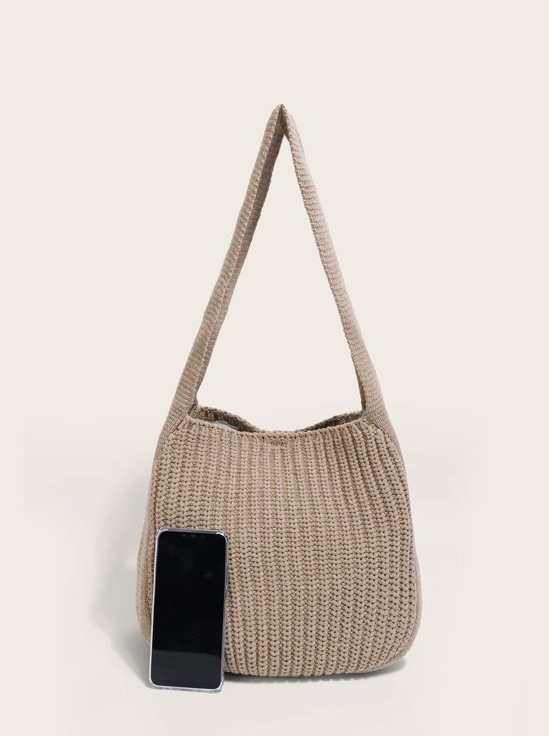 ENBEI Women's Shoulder Handbags Crocheted Bags Large knit bag Tote bag aesthetic for school cute Tote bags Beach Bag Tote - Image 5